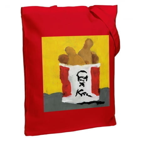 Холщовая сумка «Куриные ножки», красная купить с нанесением логотипа оптом на заказ в интернет-магазине Санкт-Петербург