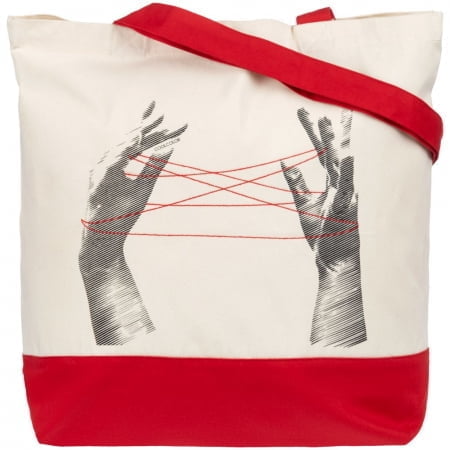 Холщовая сумка «Веревочки», красная купить с нанесением логотипа оптом на заказ в интернет-магазине Санкт-Петербург