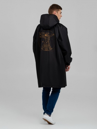 Дождевик-анорак «Ветровианский человек», черный купить с нанесением логотипа оптом на заказ в интернет-магазине Санкт-Петербург