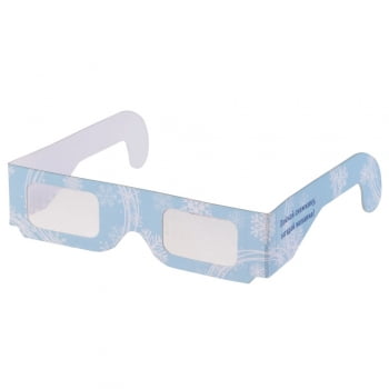 Новогодние 3D очки «Снежинки», голубые купить с нанесением логотипа оптом на заказ в интернет-магазине Санкт-Петербург