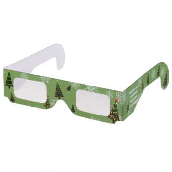 Новогодние 3D очки «Елочки», зеленые купить с нанесением логотипа оптом на заказ в интернет-магазине Санкт-Петербург