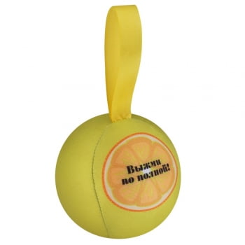 Шарик-антистресс с пожеланием «Лимон», желтый купить с нанесением логотипа оптом на заказ в интернет-магазине Санкт-Петербург