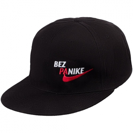 Бейсболка Bez Panike, черная купить с нанесением логотипа оптом на заказ в интернет-магазине Санкт-Петербург
