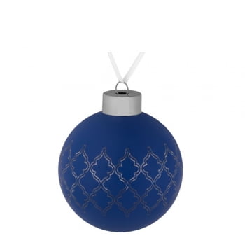 Елочный шар King, 8 см, синий купить с нанесением логотипа оптом на заказ в интернет-магазине Санкт-Петербург