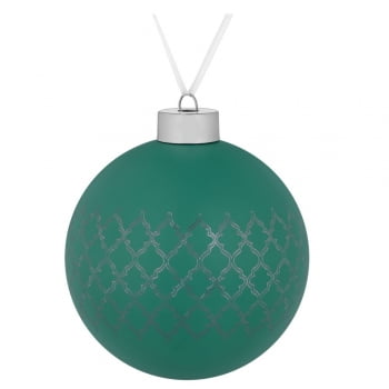 Елочный шар King, 10 см, зеленый купить с нанесением логотипа оптом на заказ в интернет-магазине Санкт-Петербург