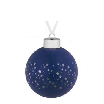 Елочный шар Stars, 8 см, синий купить с нанесением логотипа оптом на заказ в интернет-магазине Санкт-Петербург