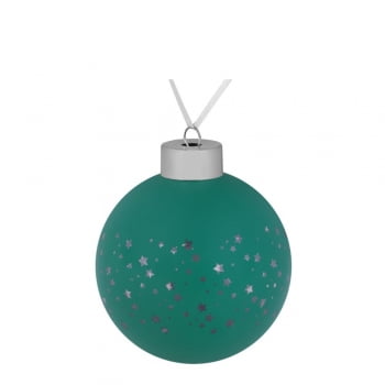 Елочный шар Stars, 8 см, зеленый купить с нанесением логотипа оптом на заказ в интернет-магазине Санкт-Петербург