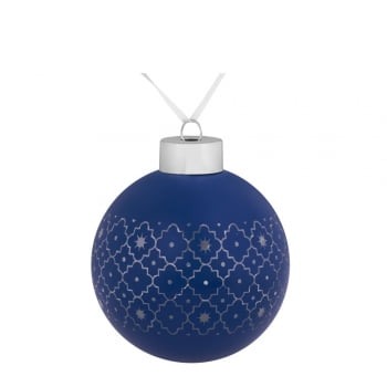 Елочный шар Chain, 8 см, синий купить с нанесением логотипа оптом на заказ в интернет-магазине Санкт-Петербург