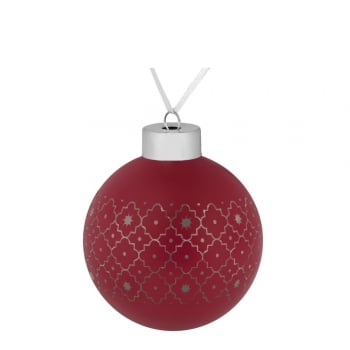 Елочный шар Chain, 8 см, красный купить с нанесением логотипа оптом на заказ в интернет-магазине Санкт-Петербург