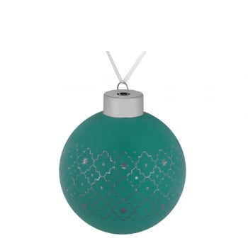 Елочный шар Chain, 8 см, зеленый купить с нанесением логотипа оптом на заказ в интернет-магазине Санкт-Петербург