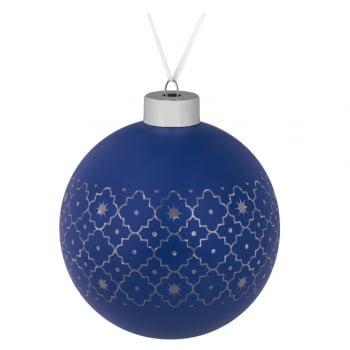 Елочный шар Chain, 10 см, синий купить с нанесением логотипа оптом на заказ в интернет-магазине Санкт-Петербург