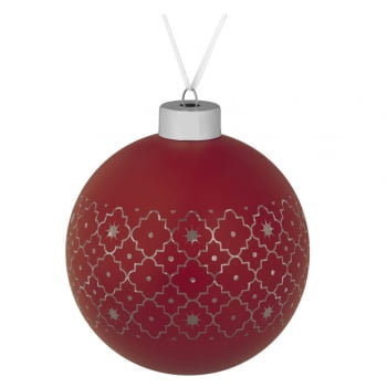 Елочный шар Chain, 10 см, красный купить с нанесением логотипа оптом на заказ в интернет-магазине Санкт-Петербург