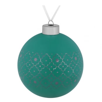 Елочный шар Chain, 10 см, зеленый купить с нанесением логотипа оптом на заказ в интернет-магазине Санкт-Петербург