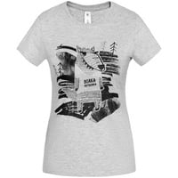 Футболка женская «Волка футболка», серый меланж купить с нанесением логотипа оптом на заказ в интернет-магазине Санкт-Петербург