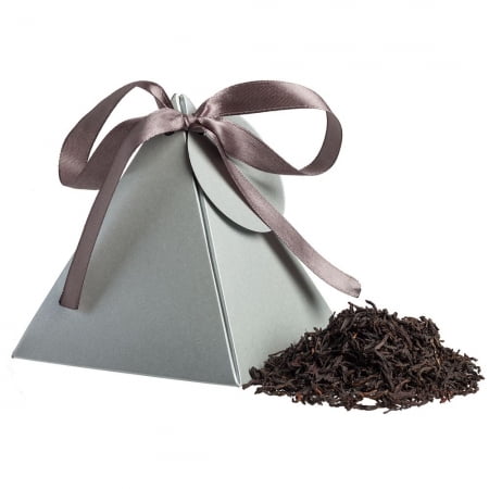 Чай Breakfast Tea в пирамидке, серебристый купить с нанесением логотипа оптом на заказ в интернет-магазине Санкт-Петербург