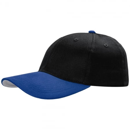 Бейсболка Ben Loyal, черная с синим купить с нанесением логотипа оптом на заказ в интернет-магазине Санкт-Петербург