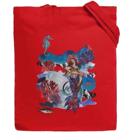 Холщовая сумка Ragazza Di Mare, красная купить с нанесением логотипа оптом на заказ в интернет-магазине Санкт-Петербург