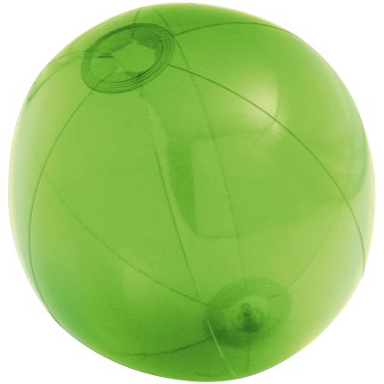 Надувной пляжный мяч Sun and Fun, полупрозрачный зеленый купить с нанесением логотипа оптом на заказ в интернет-магазине Санкт-Петербург
