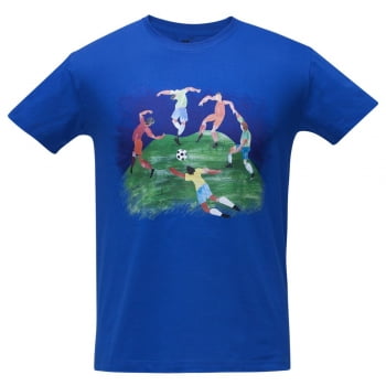 Футболка «Футбол vs Матисс», ярко-синяя купить с нанесением логотипа оптом на заказ в интернет-магазине Санкт-Петербург