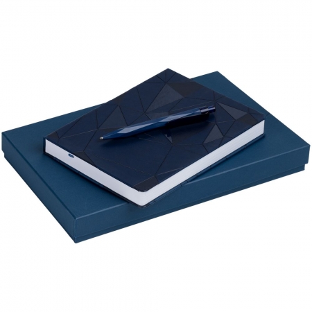 Набор Gems: ежедневник и ручка, синий купить с нанесением логотипа оптом на заказ в интернет-магазине Санкт-Петербург