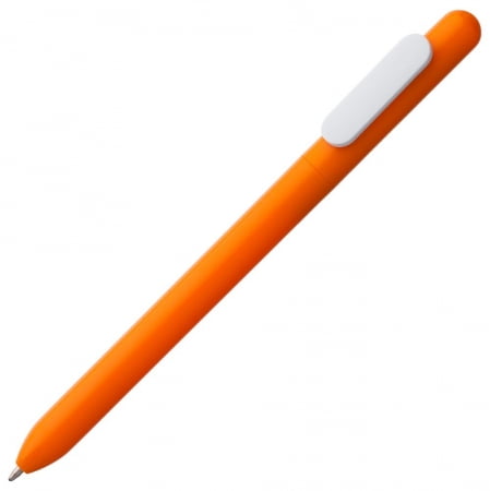 Ручка шариковая Slider, оранжевая с белым купить с нанесением логотипа оптом на заказ в интернет-магазине Санкт-Петербург