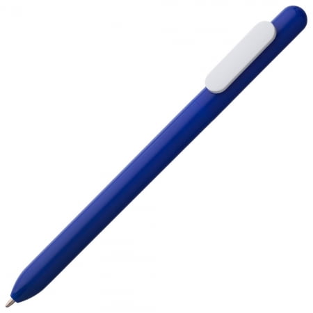 Ручка шариковая Slider, синяя с белым купить с нанесением логотипа оптом на заказ в интернет-магазине Санкт-Петербург