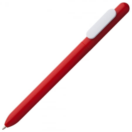 Ручка шариковая Slider, красная с белым купить с нанесением логотипа оптом на заказ в интернет-магазине Санкт-Петербург