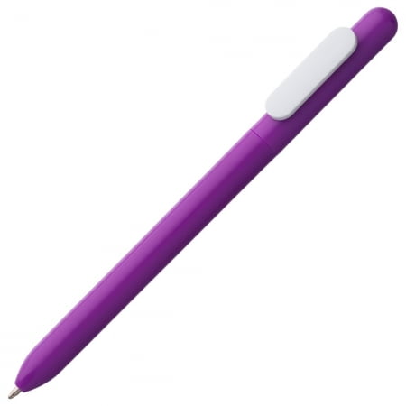 Ручка шариковая Slider, фиолетовая с белым купить с нанесением логотипа оптом на заказ в интернет-магазине Санкт-Петербург