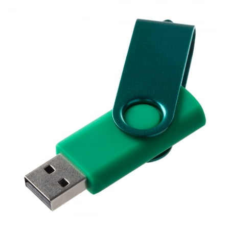 Флешка Twist Color, зеленая, 16 Гб купить с нанесением логотипа оптом на заказ в интернет-магазине Санкт-Петербург