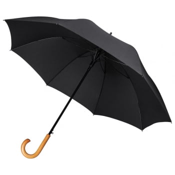 Зонт-трость Unit Classic, черный купить с нанесением логотипа оптом на заказ в интернет-магазине Санкт-Петербург