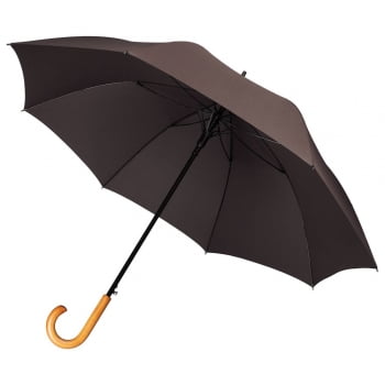 Зонт-трость Unit Classic, коричневый купить с нанесением логотипа оптом на заказ в интернет-магазине Санкт-Петербург