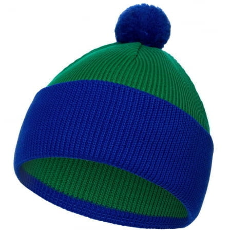 Шапка Snappy, зеленая с синим купить с нанесением логотипа оптом на заказ в интернет-магазине Санкт-Петербург