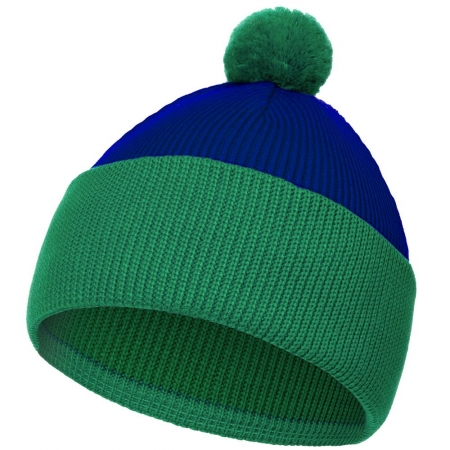 Шапка Snappy, синяя с зеленым купить с нанесением логотипа оптом на заказ в интернет-магазине Санкт-Петербург