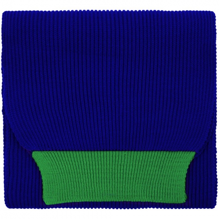 Шарф Snappy, синий с зеленым купить с нанесением логотипа оптом на заказ в интернет-магазине Санкт-Петербург