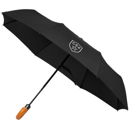 Складной зонт «СКА», черный купить с нанесением логотипа оптом на заказ в интернет-магазине Санкт-Петербург