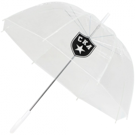 Прозрачный зонт-трость «СКА» купить с нанесением логотипа оптом на заказ в интернет-магазине Санкт-Петербург
