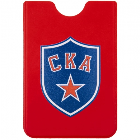 Чехол для карточки «СКА», красный купить с нанесением логотипа оптом на заказ в интернет-магазине Санкт-Петербург
