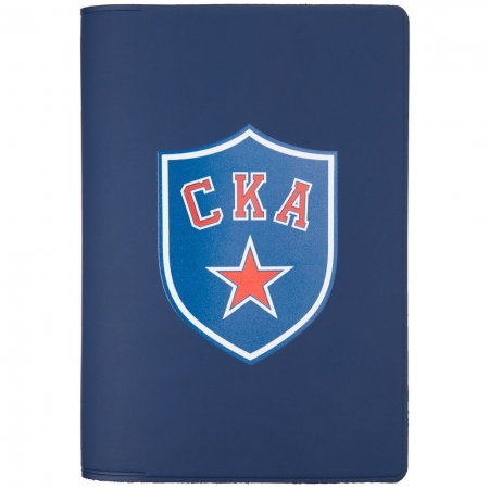 Обложка для паспорта «СКА», синяя купить с нанесением логотипа оптом на заказ в интернет-магазине Санкт-Петербург