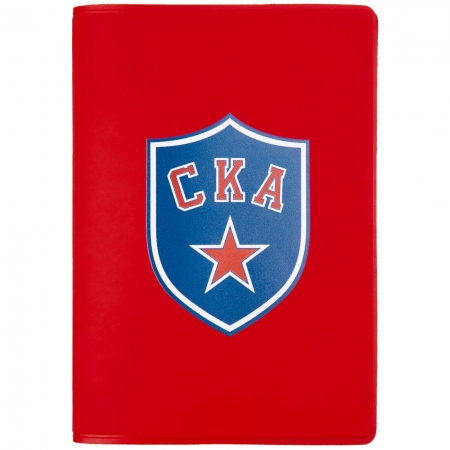 Обложка для паспорта «СКА», красная купить с нанесением логотипа оптом на заказ в интернет-магазине Санкт-Петербург