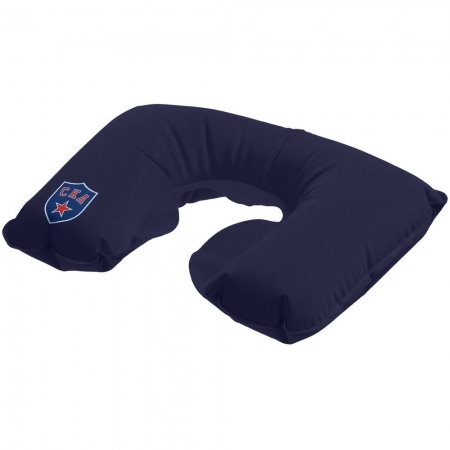 Надувная подушка под шею «СКА», темно-синяя купить с нанесением логотипа оптом на заказ в интернет-магазине Санкт-Петербург