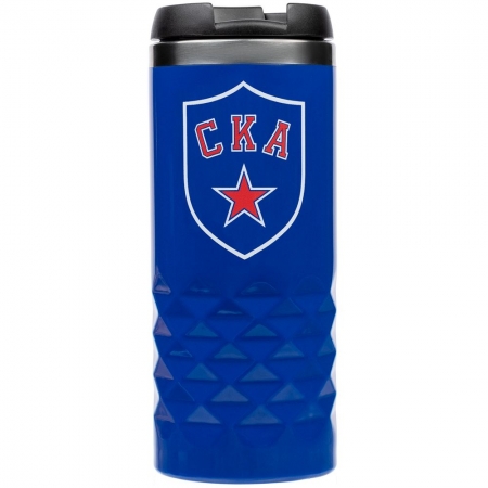 Термостакан «СКА», большой, синий купить с нанесением логотипа оптом на заказ в интернет-магазине Санкт-Петербург