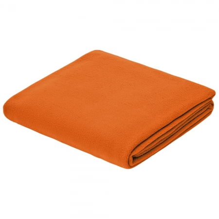 Флисовый плед Warm&Peace, оранжевый купить с нанесением логотипа оптом на заказ в интернет-магазине Санкт-Петербург