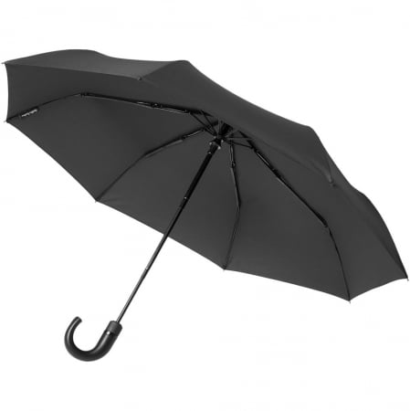 Зонт складной Lui, черный купить с нанесением логотипа оптом на заказ в интернет-магазине Санкт-Петербург