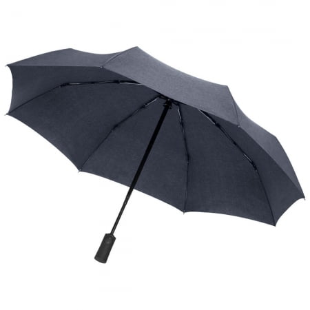 Складной зонт rainVestment, темно-синий меланж купить с нанесением логотипа оптом на заказ в интернет-магазине Санкт-Петербург