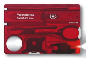 Набор инструментов SwissCard Lite, красный купить с нанесением логотипа оптом на заказ в интернет-магазине Санкт-Петербург