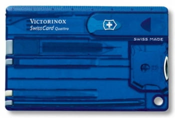 Набор инструментов SwissCard Quattro, синий купить с нанесением логотипа оптом на заказ в интернет-магазине Санкт-Петербург