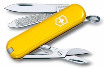 Нож-брелок Classic 58 с отверткой, желтый купить с нанесением логотипа оптом на заказ в интернет-магазине Санкт-Петербург