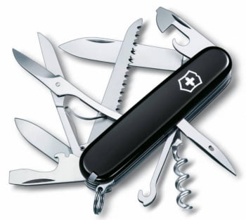 Офицерский нож Huntsman 91, черный купить с нанесением логотипа оптом на заказ в интернет-магазине Санкт-Петербург