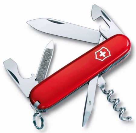 Армейский нож Sportsman 84, красный купить с нанесением логотипа оптом на заказ в интернет-магазине Санкт-Петербург