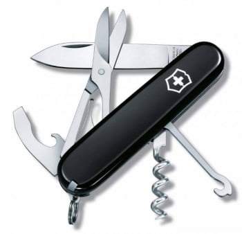 Офицерский нож Compact 91, черный купить с нанесением логотипа оптом на заказ в интернет-магазине Санкт-Петербург
